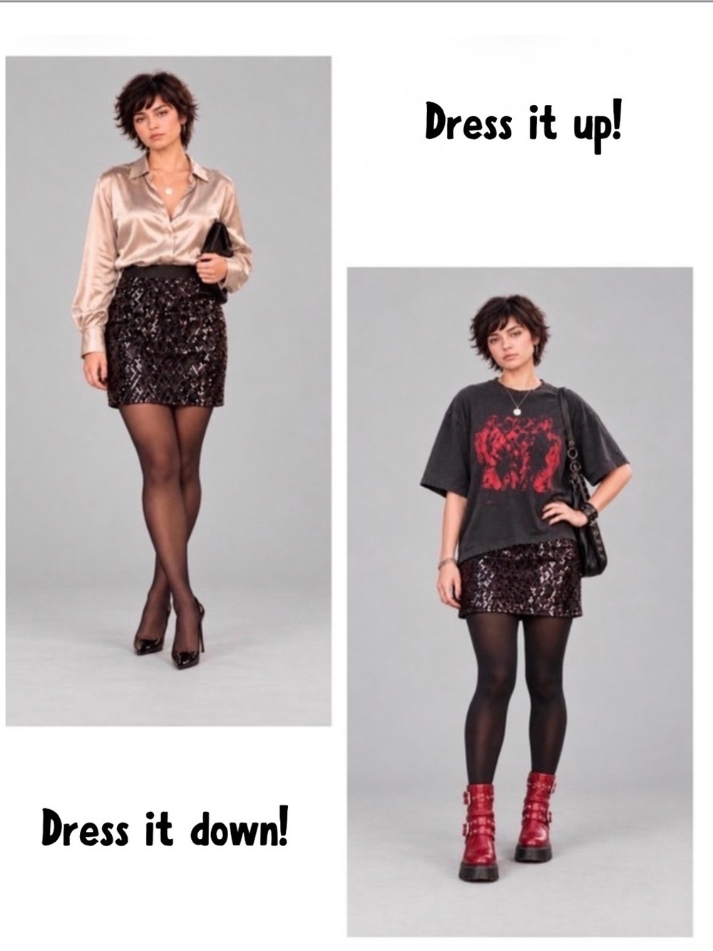 NWT Kenar Sequin Mini Skirt - Black